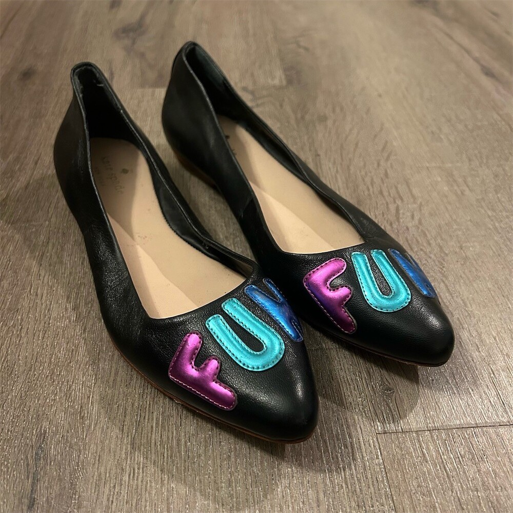 Kate Spade New York Ballet Flats Womens 8.5 Black Pointed Toe Slip On